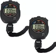2 Pack Multi-Function Electronic Digital Sport Stopwatch Timer Large Display
