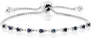 [Gem Stone King] 925-Sterling sterling-silver Round Blue simulated sapphire Bracelet