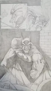 ORIGINAL Comic Pencil Page Batman Spawn McFarlane Style Artwork