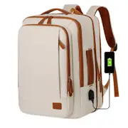 Expandable 26L Commuter Backpack - Water-Resistant Laptop Bag with USB Port
