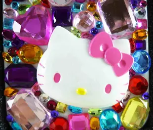 【震撼精品百貨】Hello Kitty 凱蒂貓 HELLO KITTY iPhone4貼鑽手機殼-彩色寶石 震撼日式精品百貨