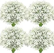 Ysleen 48 Pieces Artificial Flowers Plastic Baby Breath Flowers Faux Gypsophila DIY Floral Bouquets Arrangement Baby Breath Wedding Party Decoration for Party Home Office Garden Decor (White)