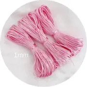 20m SWEET PINK satin nylon cord 1.5mm string silicone beaded keyring lanyards