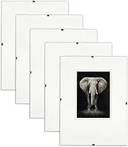postergaleria Frameless Picture Frame | 13x18cm | Set 5 Pieces | Clear plexiglass | with Clips | Picture Holder for Photos Posters | Poster Frame | Many Sizes | Good for Living Room, Dining Room