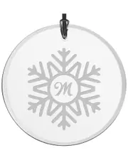 Susquehanna Glass Monogrammed Classic Snowflake Ornament, (A-Z)