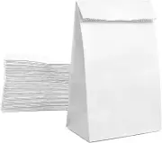 Paper Lunch Bags 50 Count Large White Lunch Bags Kraft White Paper Bags 8LB Whit