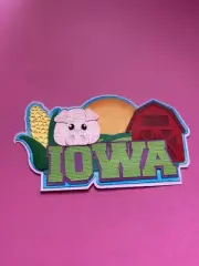 Iowa State layered scrapbook paper design handmade in Mt