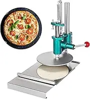 VEVOR Pizza Dough Press Machine, 7.9" Pizza Pastry Press Machine w/Dual Plates, 200mm Stainless-Steel Household Pizza Press w/ 0.2" Thick Disc, Dough Pastry Manual Press Machine w/Cast Iron Base