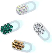 Angoily 4pcs Camera Privacy Cover Sticker Web Monitor Rhinestone Game Security Protector Slider 4k Covers Tablet for Laptop Stand Cellphone Camera Cover Laptop Camera Cover