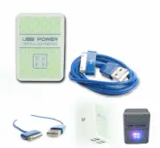 4 USB PORT WALL ADAPTER+6FT CABLE POWER CHARGER SYNC BLUE FOR IPHONE IPOD IPAD