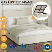Bed Frame Queen Double King Single Size Gas Lift Mattress Base with Storage ADI