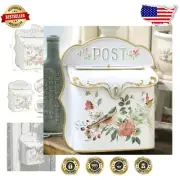Charming Cast Iron Wall Mailbox - Top Access with Lock for Secure Mail