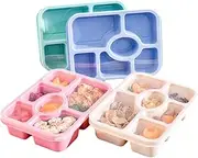 Snack Box Container, Divided Snack Containers with Lid, 6-Compartment Reusable Snack Boxes for Kids and Adults, BPA-Free and Eco-Friendly (Blue)