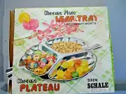 Vintage Retro Chrome Plate Leaf Tray 3 Compartments Party Ware Candy Dish