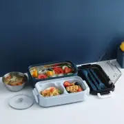 Bento Box Lunch Containers Food Microwave Stainless Portable Storage Bowl - Blue