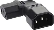 AsrMyjcx IEC320 C14 to Right Angle 90 Degree C13 Male to