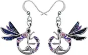 [YINYA] Enamel Zinc Alloy Fake Dragonfly Earrings Dangle Jewelry Insects for Women Spring Summer Gifts Charms