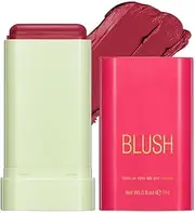 Multi-Use Makeup Blush Stick, Cream Blush, Tinted Solid Moisturizer Stick for Cheek & Eyes & Lips, Waterproof Natural Nude Makeup, Suitable for All Skin (1#Hot Red, 1 count)