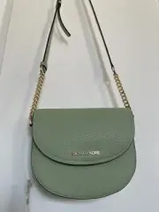 NWT MICHAEL KORS Jet Set Small Dome Crossbody Leather Bag In Green $198