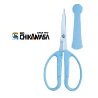 在飛比找PChome24h購物優惠-日本 CHIKAMASA 近正 藍色（附刀刃套）白鐵花剪 不