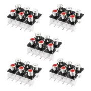 AV Concentric Outlet 6 RCA Female Jack 9 Pin Connector Socket Panel Mount 5pcs