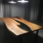 Dark Walnut Black Sea Epoxy Resin Dining Table – Office table - conference table