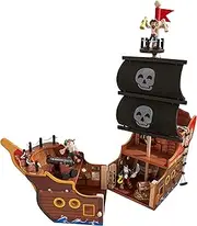 KidKraft Adventure Bound™: Wooden Pirate Ship Play Set with Lights and Sounds, Pirate Figures, 8 Pieces Included