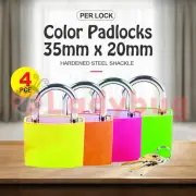 Handy Hardware 4PCE Padlock Coloured Heavy Duty Safe Secure 35mm x 20mm