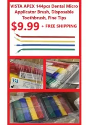 VISTA APEX 144pcs Dental Micro Applicator Brush, Disposable Toothbrush Fine Tips