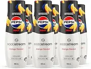 [sodastream] Pepsi Max Mango Soda Drink Mix | For Soda Makers; turns 54 Litres of Fizzy Water into delicious Pepsi Max Mango | Makes 216 Servings | 440ml, Pack of 6