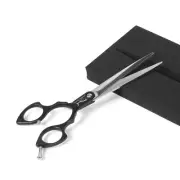 Shark Teeth Asian Fusion Shear Straight 6.5" [Black] Dog Pet Grooming