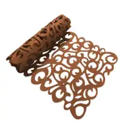 Catzon Rectangle Hollow Out Felt Table Runners Desk Mat for Home-Coffee