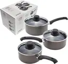 Everyday JDAYA1 Set of Pans, Non-Stick, 3-Piece Set 16Cm, 18Cm 20Cm Saucepans wi