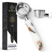 54mm Bottomless Portafilter Modern Handle – Includes Stainless Steel Naked Ba...