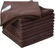 Microfiber Dish Cloths Ultra Absorbent Kitchen Dish Rags for Washing Dishes Fast Drying Cleaning Cloth (10, Brown)