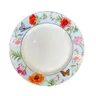 Grace Teaware Blue Floral Fine Porcelain Dinner Plates 10.5in Set of 4 NEW