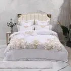 Bedding Set 4pcs Cotton Silk Embroidery Bedding Bag Coverlet Coverlid Pillowcase