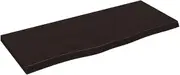 vidaXL Dark Grey Wall Shelf, 100x40x4 cm, Rustic Style Solid Wood Oak, Handmade Live Edge, Versatile and Durable, Easy Maintenance