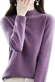[MCHZOY] Womens Cashmere Sweaters Clearance, 100% Cashmere Sweaters for Women, Wool Jumper Pullover Slim Elastic