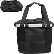Scooter Basket, Foldable Shopping Organizer, Waterproof Removable Bike Basket with Handle for Shopping Camping