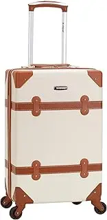 [Rockland] Stage Coach 20-inch Rolling Trunk, White, 20-Inch, Stage Coach 20-inch Rolling Trunk