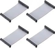uxcell 4 Pcs IDC Flat Ribbon Cable, 2.54mm Pitch 50mm Width 10cm Long 40 Pin FC to FC Flat Ribbon Connector Jumper Wire for PC, LED Displays