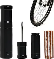 Tubeless Bike Tire Repair Tool Kit, Tubeless Repair Kit with Bacon Strips Metal Fork Reamer Insertion Tool, Perfect for Mountain and Road Bikes