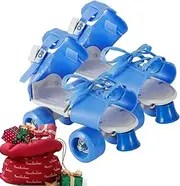 Quad Roller Shoes with Adjustable Fit | 4-Wheel Double Row Skate Shoes for Kids, Beginners, and Teenagers | Easy Outdoor Roller Shoes for Fun, No Need to Take Off Shoes, Ideal for All Ages