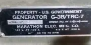 General Electric Hand Crank Generator G-3B TRC-7 For Signal Corps (NOS)