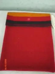 Dance Regalia Bag, Red 3 Band Broadcloth Pouch, Snap Front, 8" x 10"