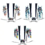 PIXIE COLD ART MIX VINYL SKIN DECAL FOR SONY PS5 SLIM DISC CONSOLE & CONTROLLER