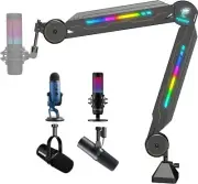 RGB Boom Arm Adjustable Mic Stand with RGB Light for Hyperx Quadcast/B