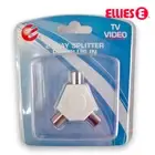 PAL TV Antenna Splitter Double Adapter 1 Male Plug to 2 Female Sockets - Premium