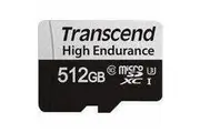 Transcend High Endurance USD350V 512 GB Class 10/UHS-I (U3) V30 microSDXC - 1 - 100 MB/s Read - 60 MB/s Write